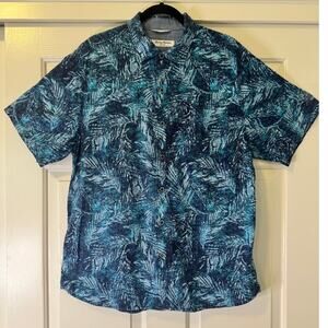 Tommy Bahama Tortola Short Sleeve Blue Tropical Button Down Shirt - Size L
